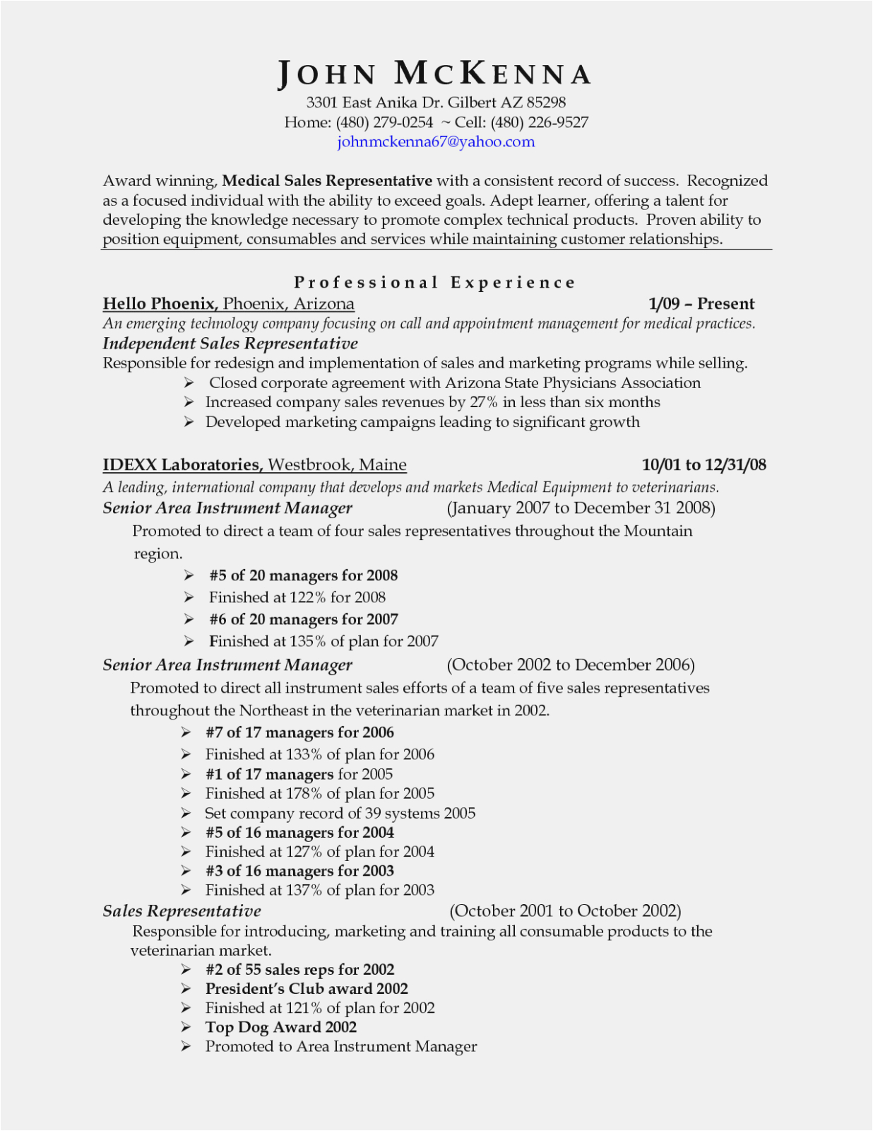 Medical Device Sales Representative Resume Sample Medical Device Resume Templates