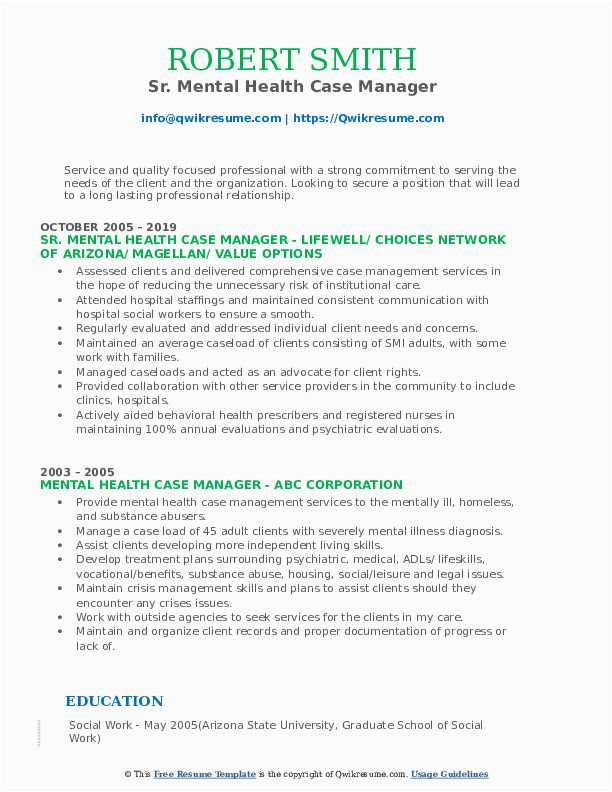 Mental Health Case Manager Resume Sample Mental Health Case Manager Resume Samples