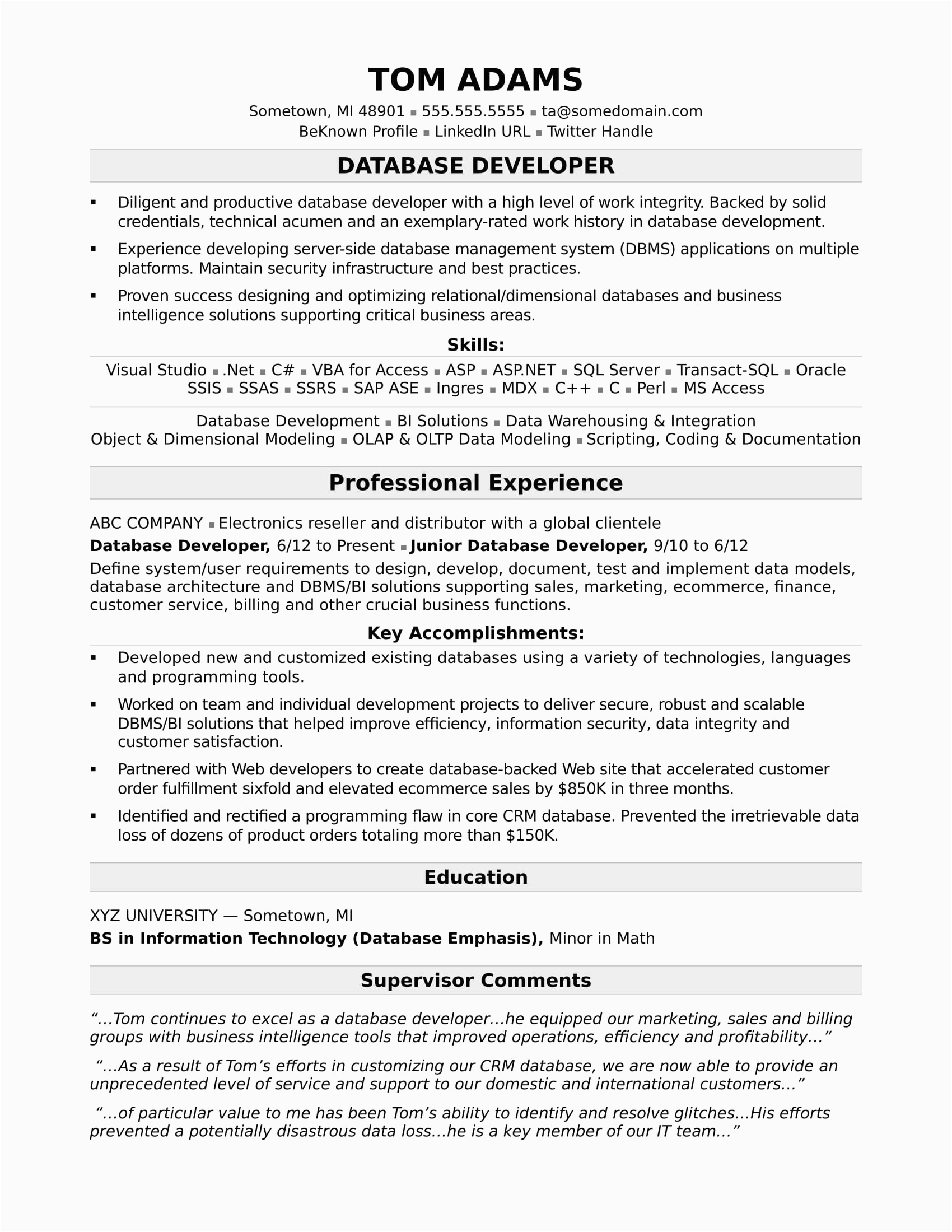 Mid Level Net Developer Resume Sample Sample Resume for A Midlevel It Developer