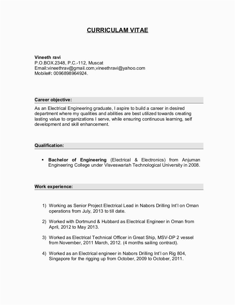 Oil and Gas Field Electrical Engineer Resume Sample Resume Electrical Engineer for Oil & Gas