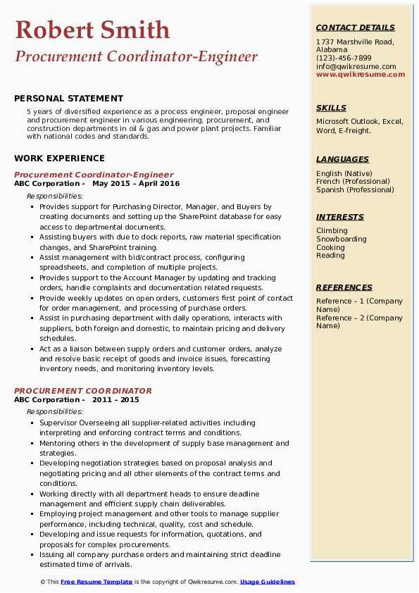 Oil and Gas Project Engineer Resume Sample Procurement Engineer Resume Oil Gas March 2021