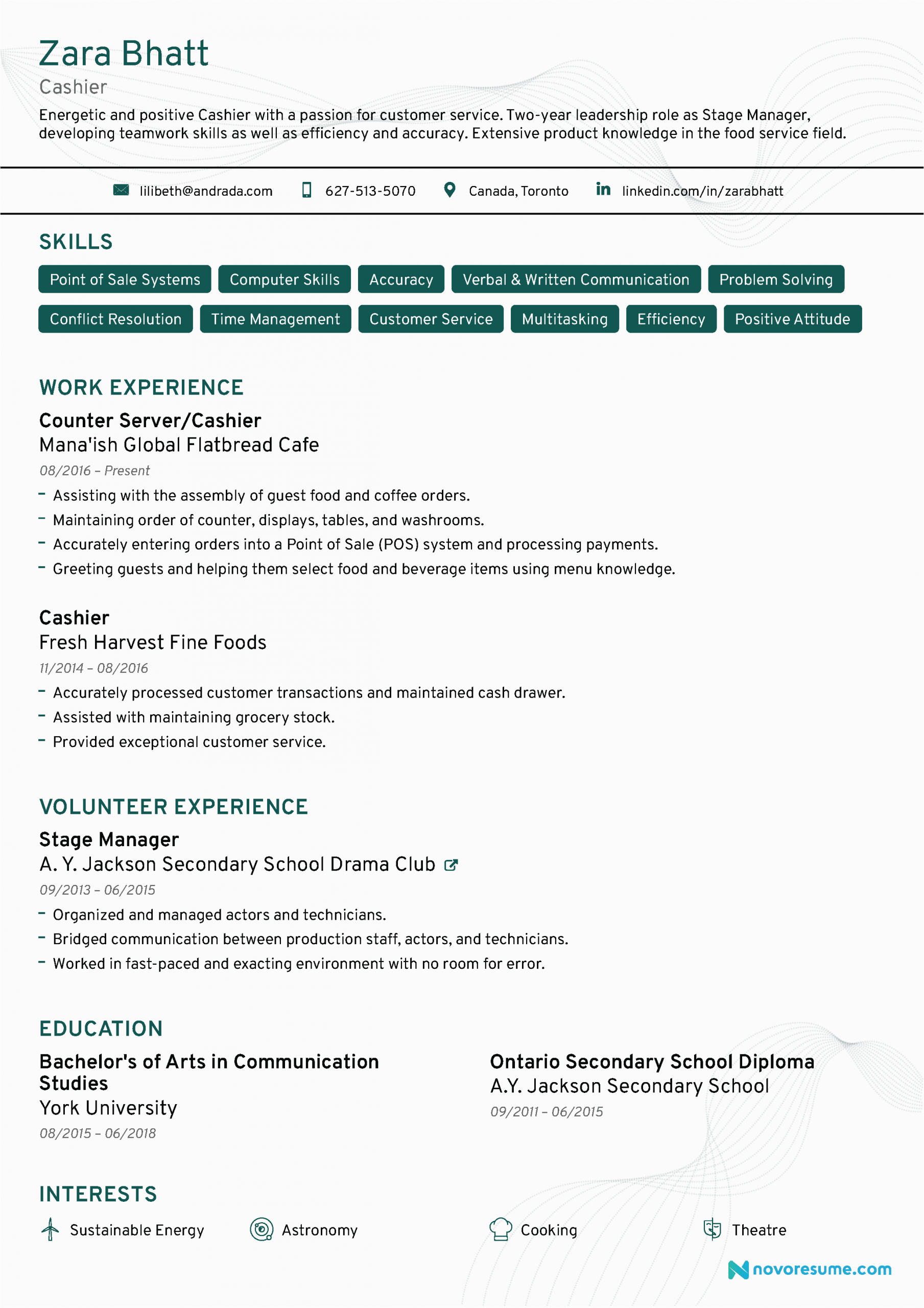 entry level resume examples with no work experience