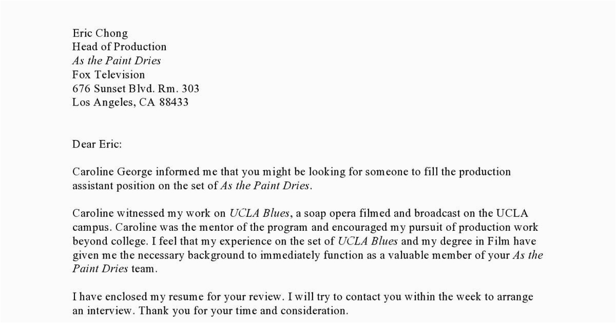 unsolicited cover letter sample