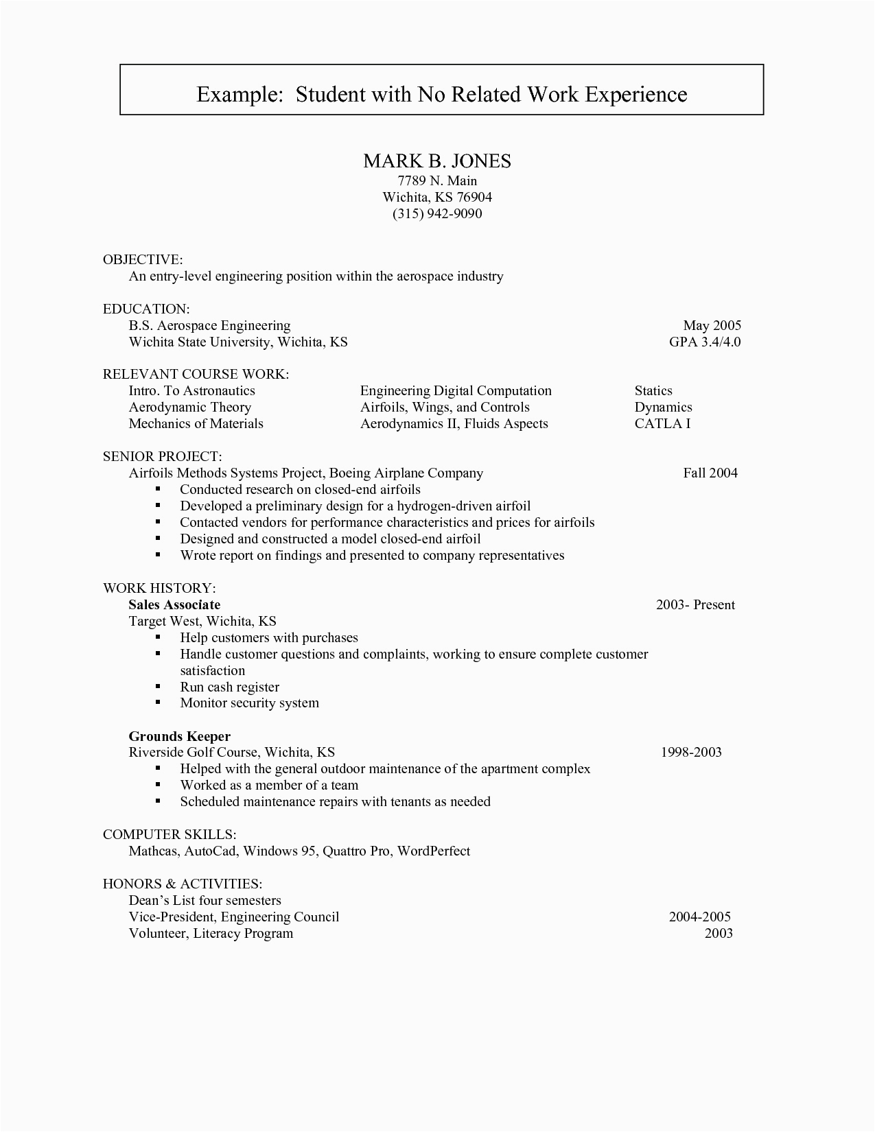 Sample Of A Resume with Work Experience Resume Work Experience Samples