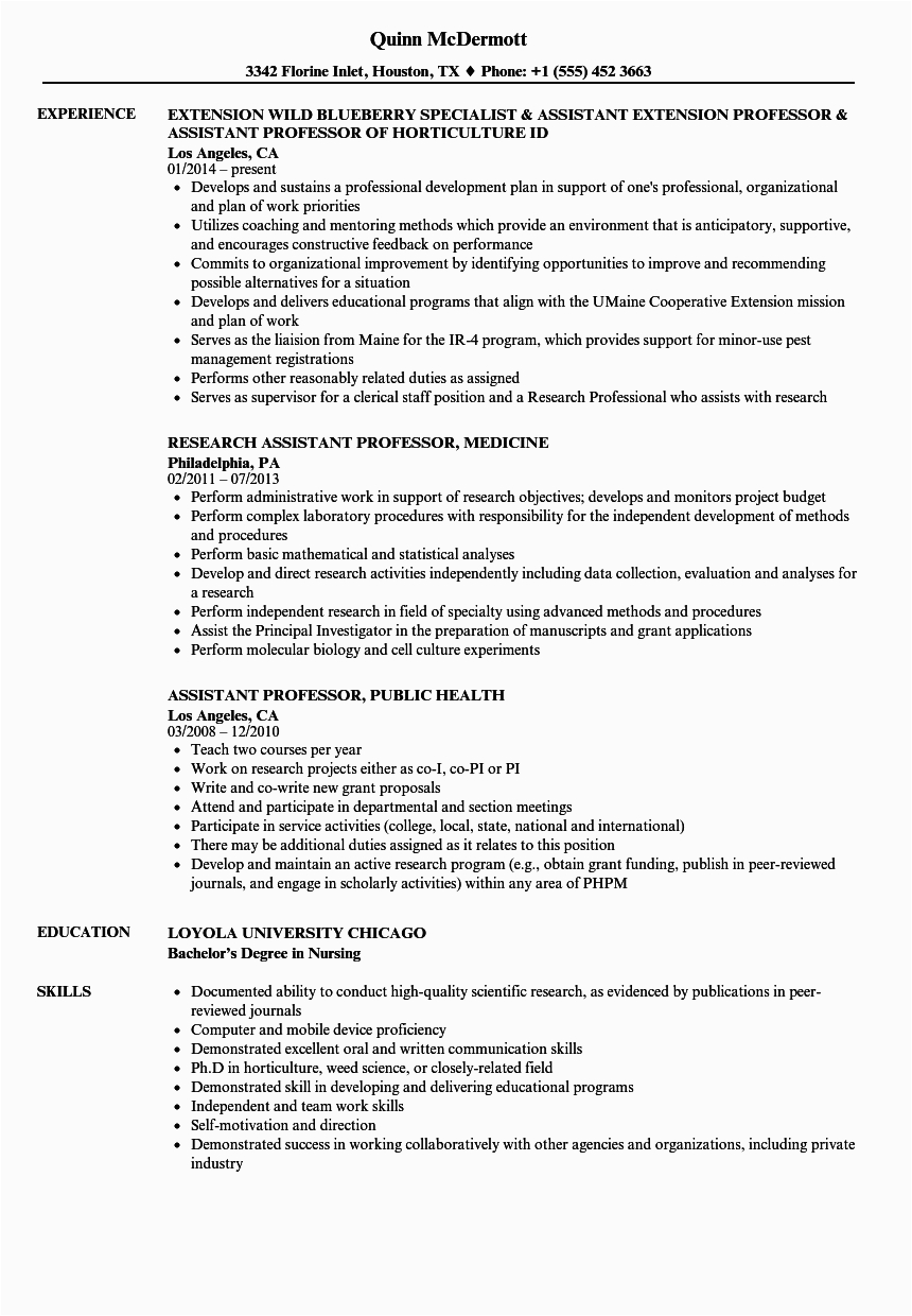 Sample Resume for assistant Professor Position In Engineering College 14 Professor Resume Examples