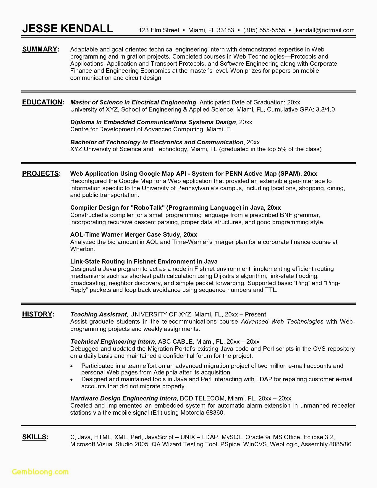 9 10 sample of resume for electrical engineer