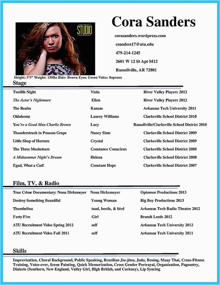 acting resume template