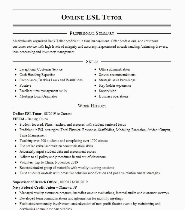 Sample Resume for Online English Tutor Line Tutor Resume Example Tutor Columbus Ohio
