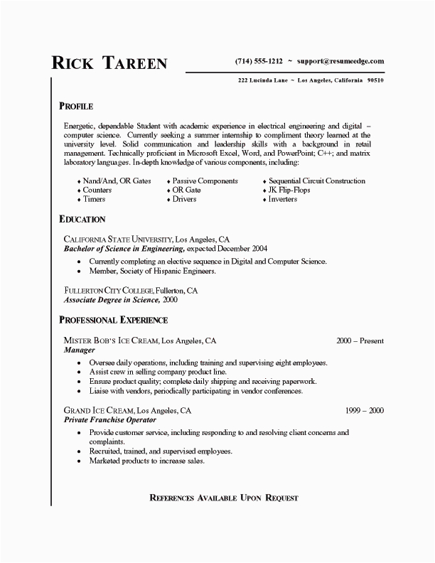 Sample Resume for Student Seeking Internship Internship Application Resume Student Seeking Internship