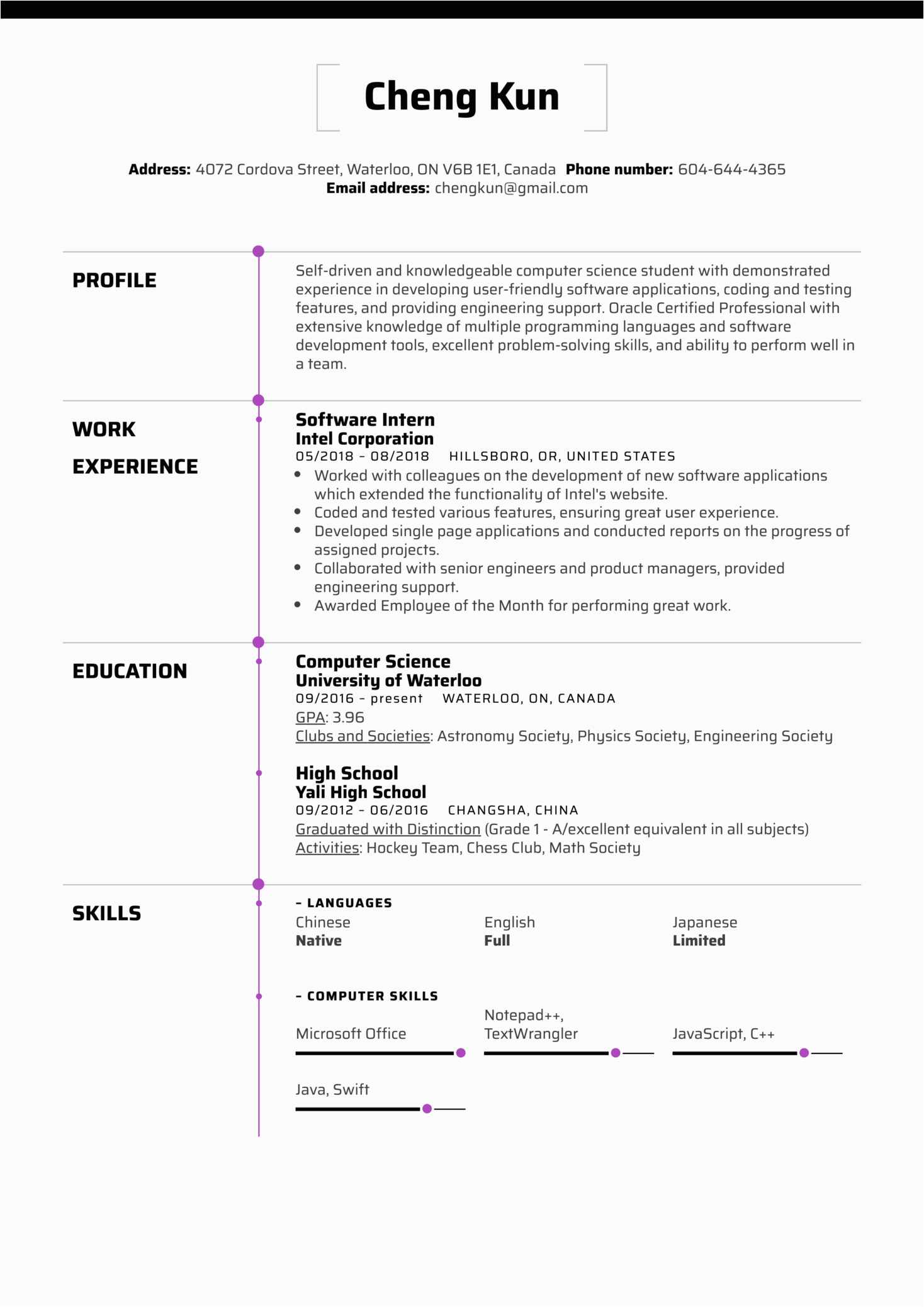 Sample Resume for Students Applying to University University Student Resume Example