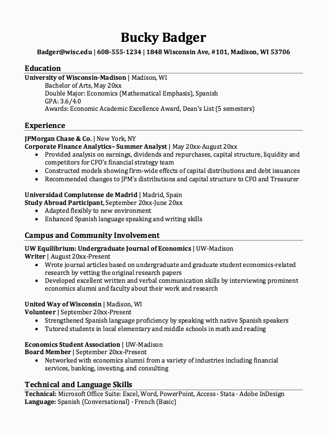 Sample Resume for Study Abroad Application Resume for Study Abroad Participant