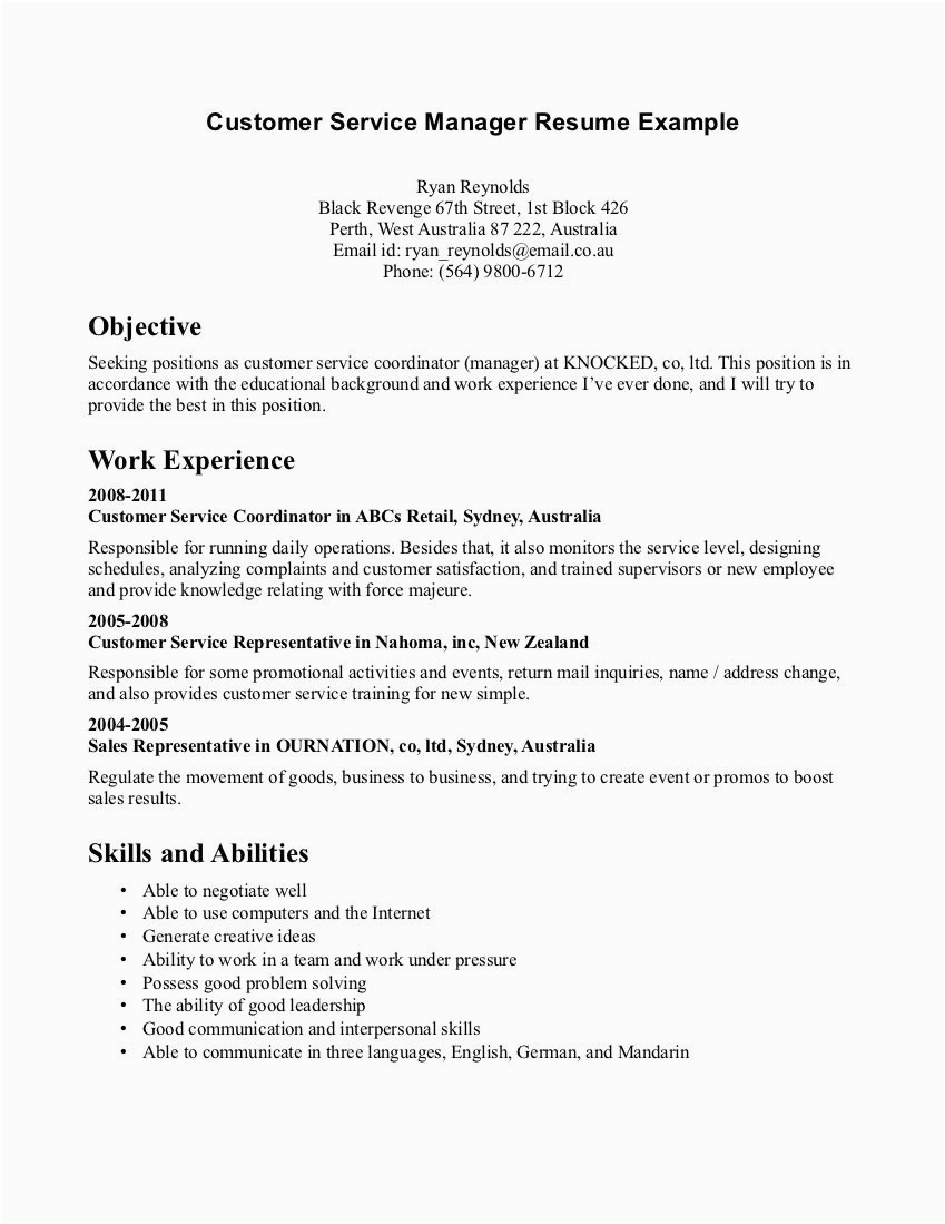 Samples Of Objectives for A Resume In Customer Service Customer Service Resume Examples Pdf