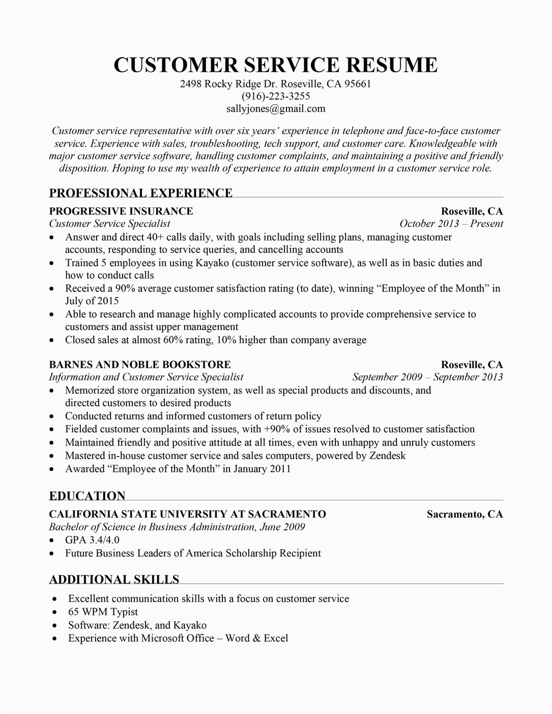 Samples Of Objectives for A Resume In Customer Service Customer Service Resume Sample Resume Panion