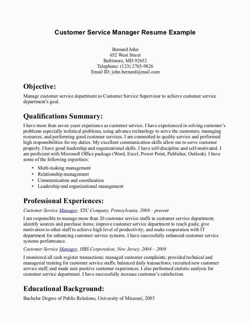 resume examples customer service 2017 tips structure objectives