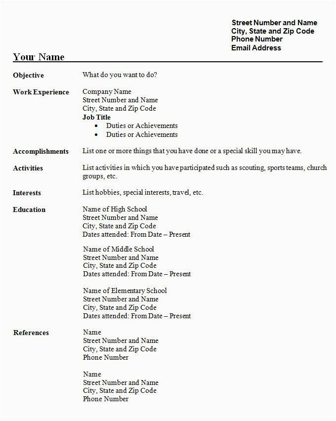 Simple Sample Resume format for Students A Resume format for Students