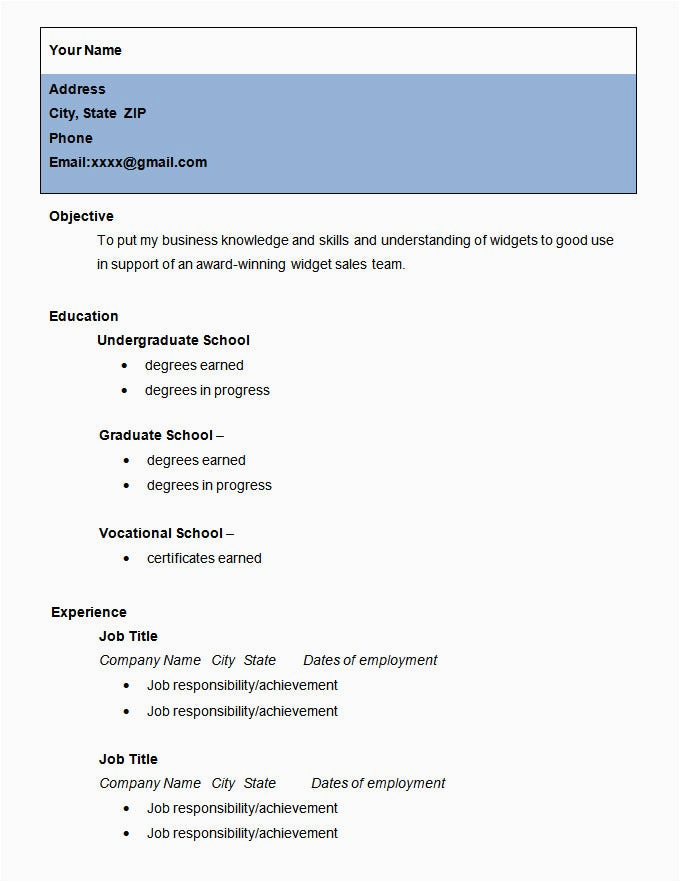 Simple Sample Resume format for Students Simple Resume Template 47 Free Samples Examples