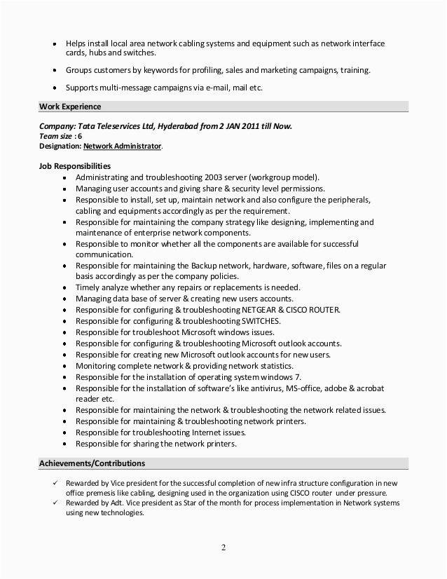 System Administrator Sample Resume 4 Years Experience Resume Windows System Administrator Specialist S Opinion
