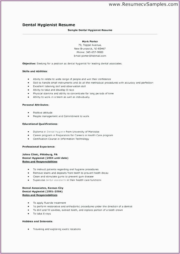 12 13 entry level dental hygiene resume