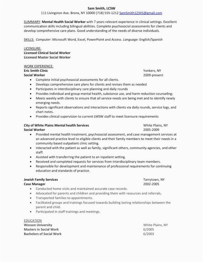 12 13 social worker resume format