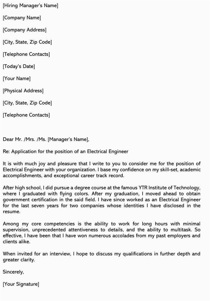 electrical engineering cover letter