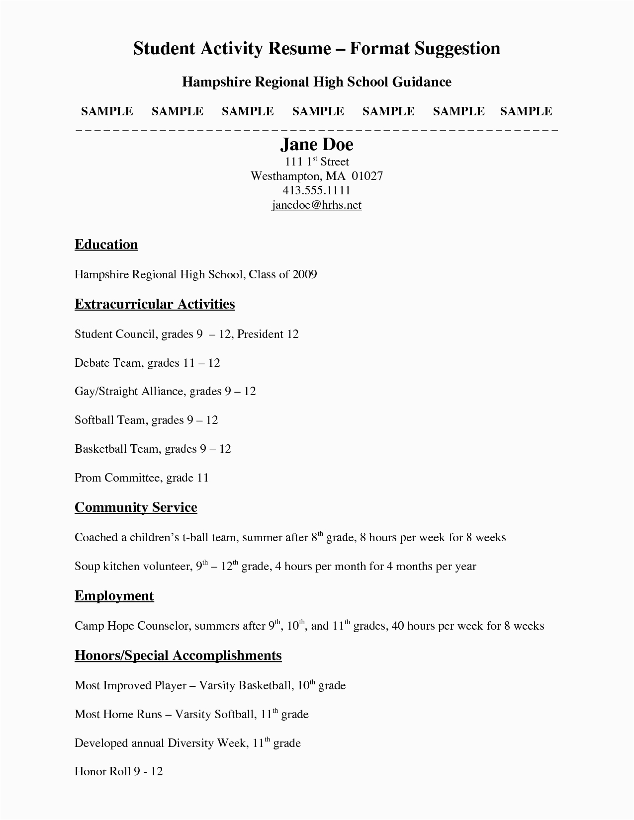 11 12 college resume samples for high school senior