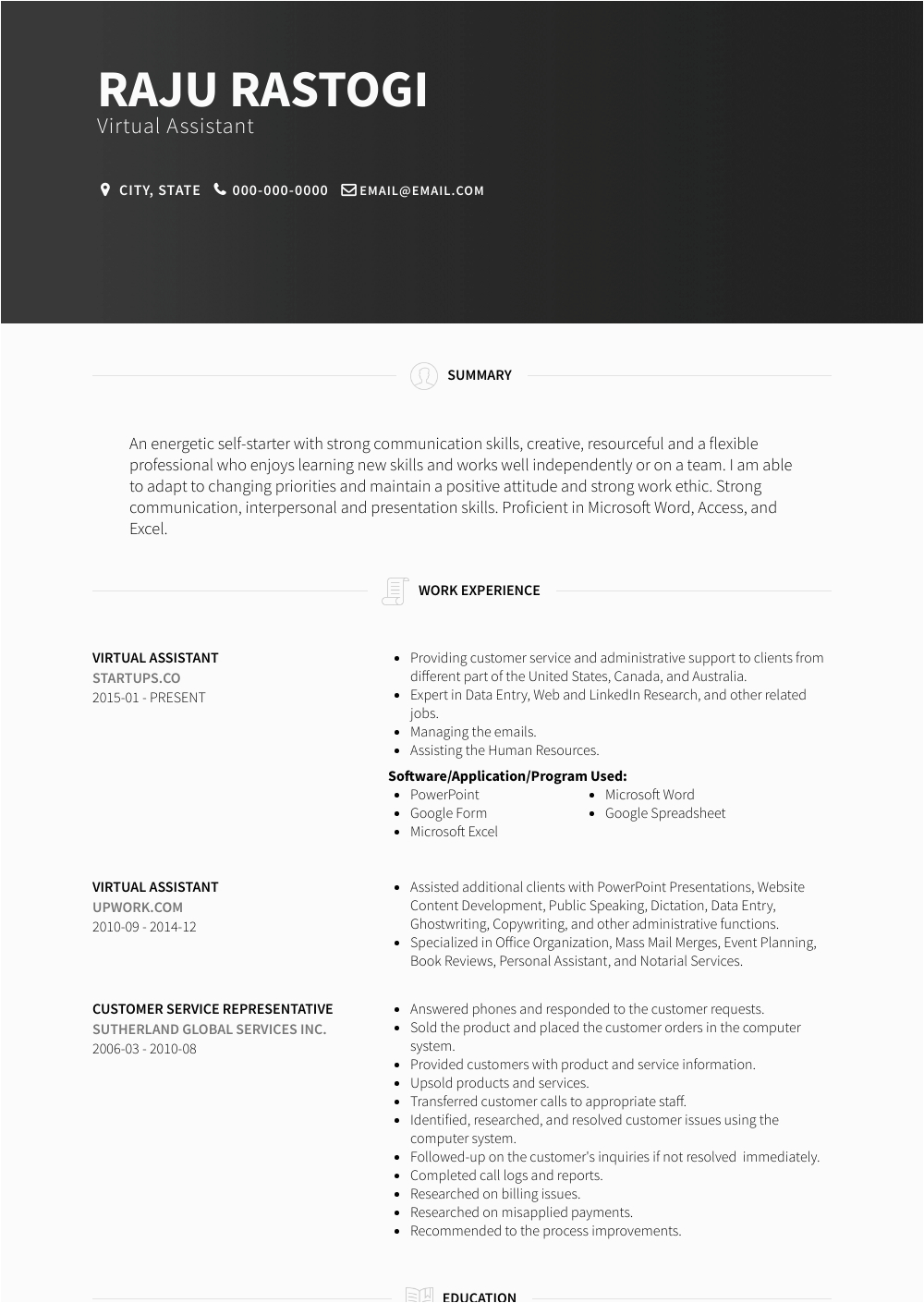 Sample Objectives In Resume for Virtual assistant Virtual assistant Resume Sample