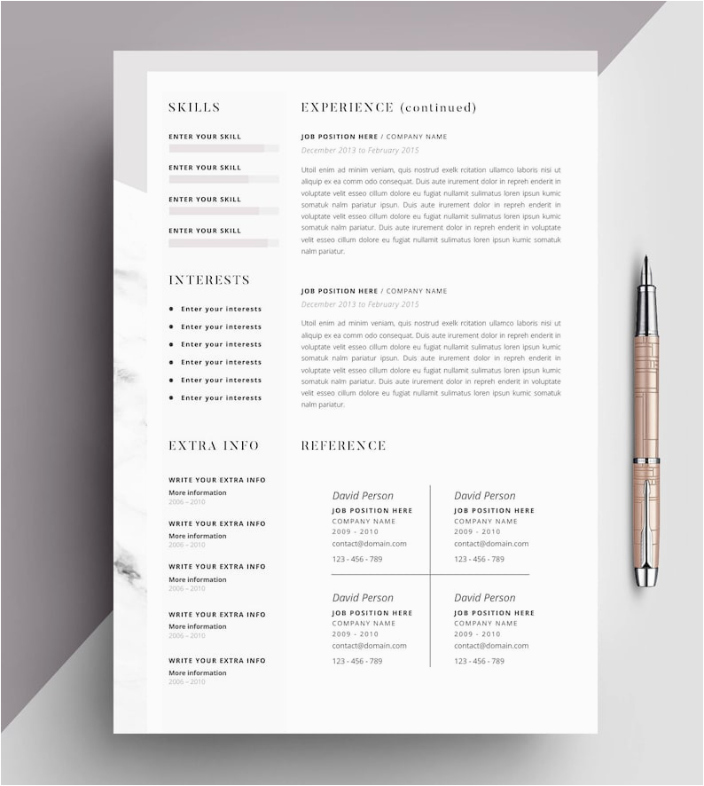 professional resume template cv template