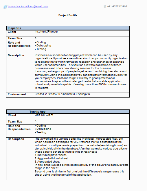 java j2ee 2 years experience resume