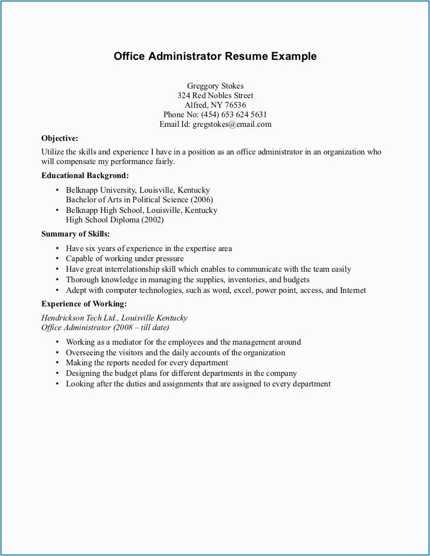Sample Resume for Undergraduate Student with No Experience Student Resume with No Experience Examples