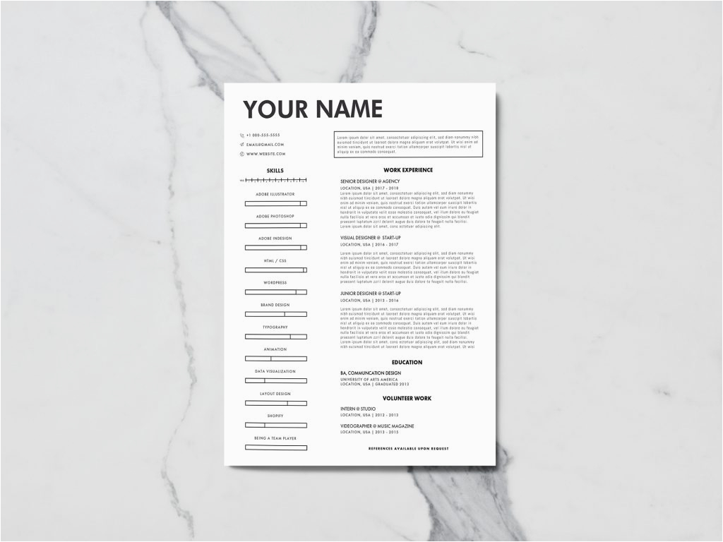 adobe illustrator resume template free