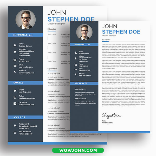 adobe illustrator resume template free