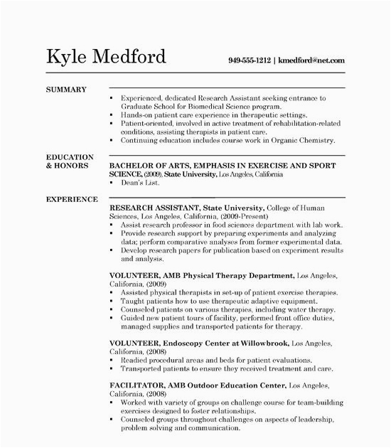 chemist graduate assistant cv top