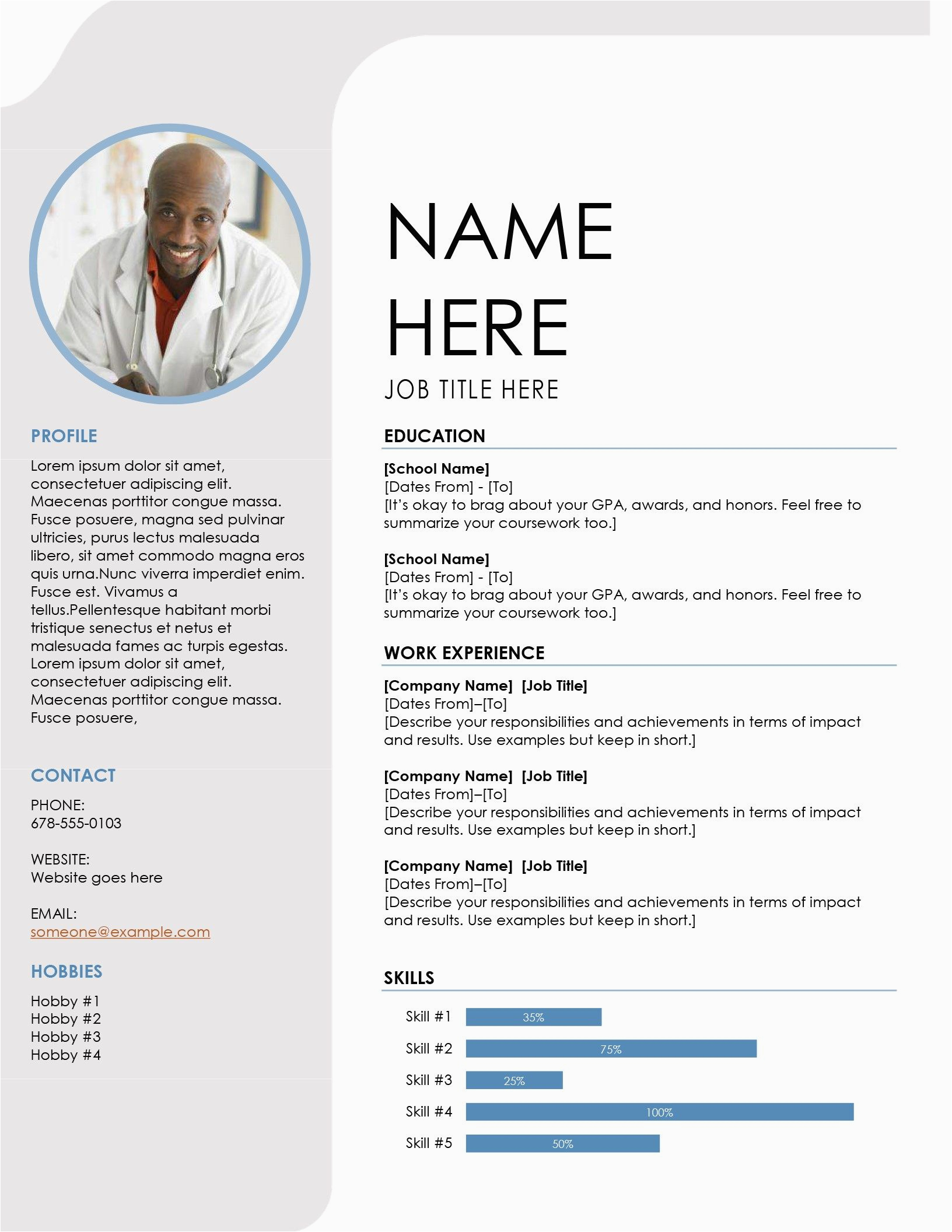 Blue Grey Resume Template Free Download Blue Grey Resume