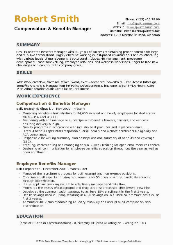 benefits manager