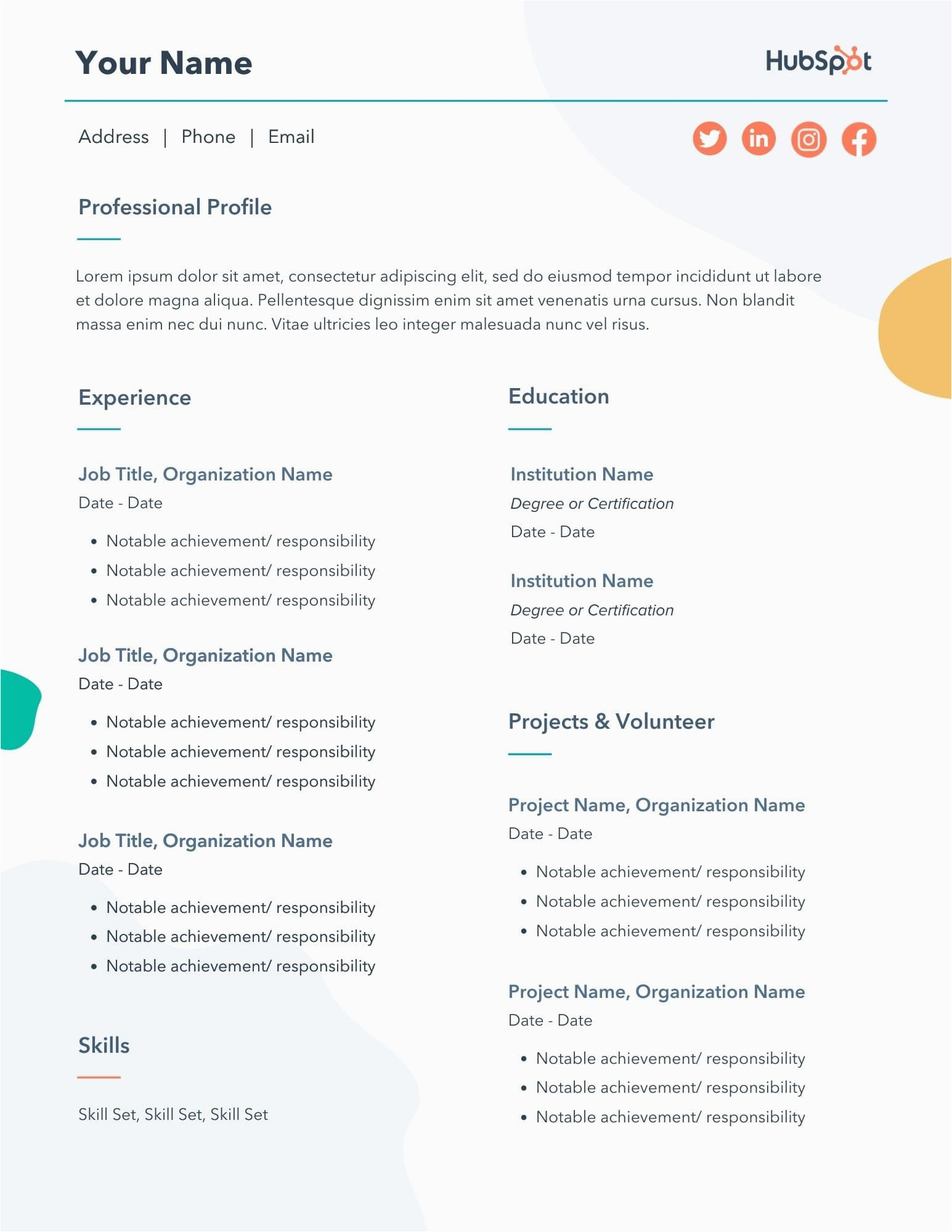 marketing resume templates