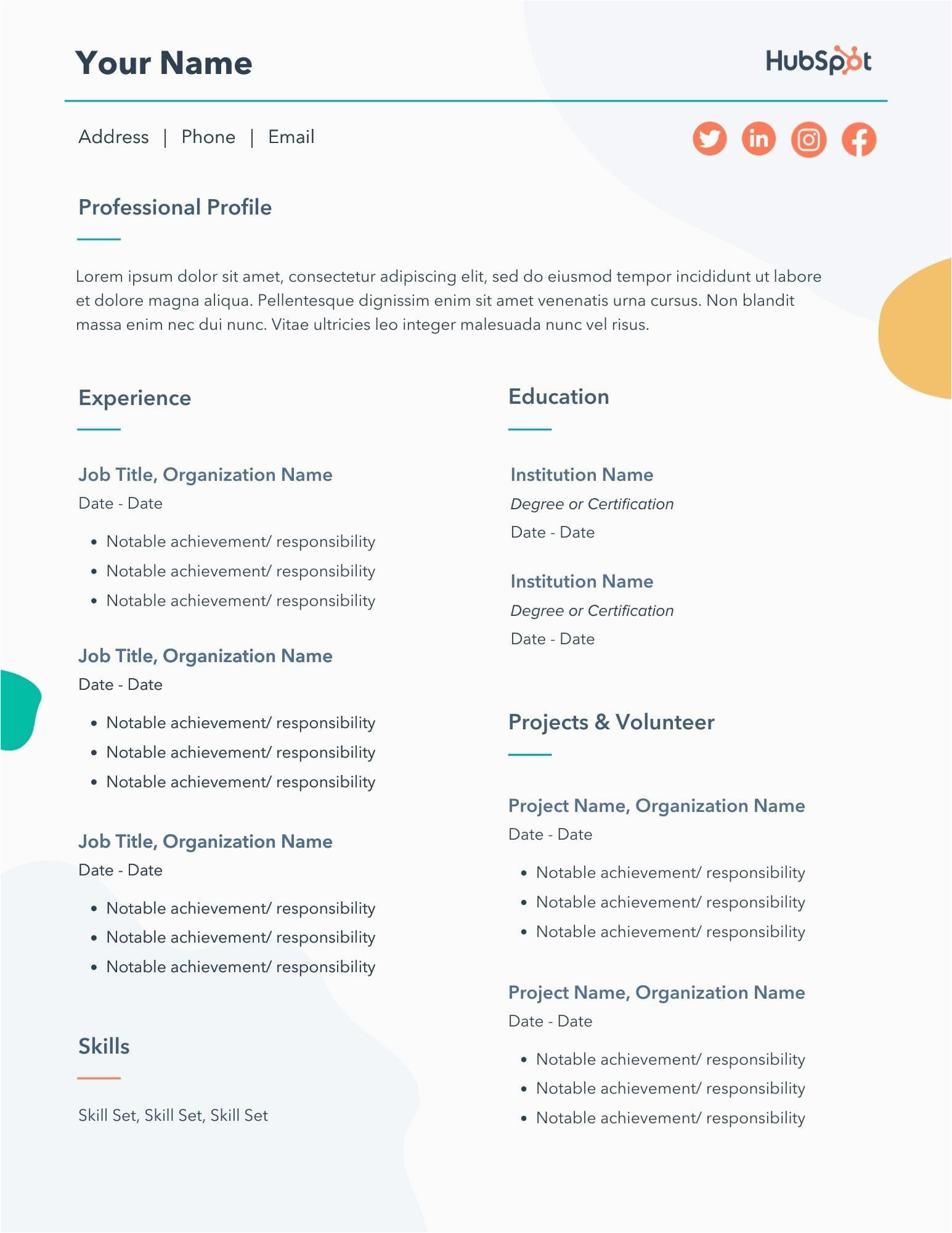 Digital Marketing Resume Template Free Download Free Marketing Resume Templates