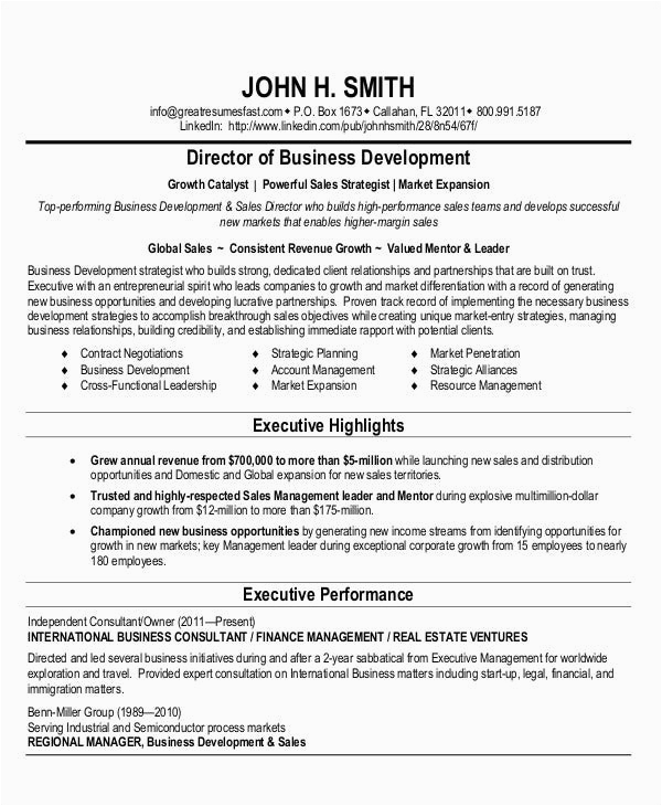 business resume example