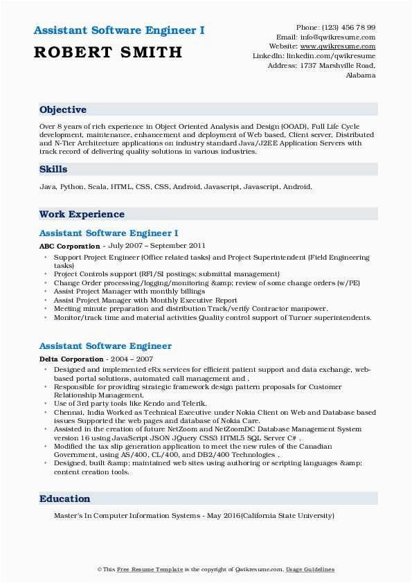 16 sample resume for software engineer with 2 years experience