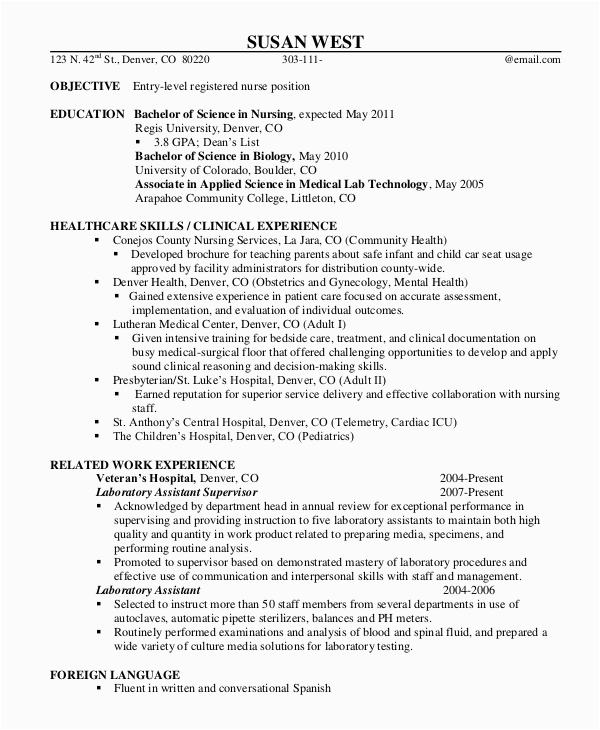 registered nurse resumes