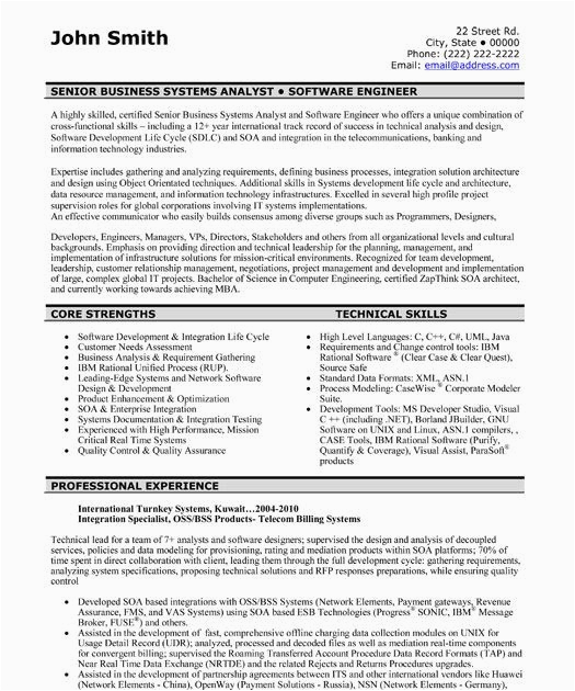 software engineer cv template free