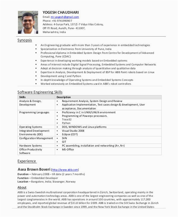 software engineer resume example