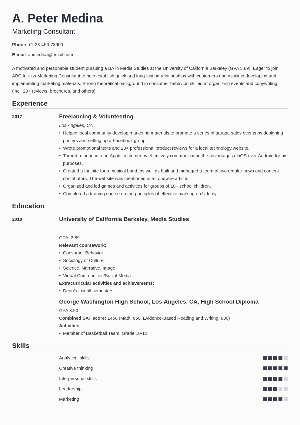 resume for teenager first job template