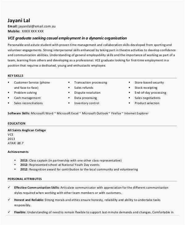 first resume template