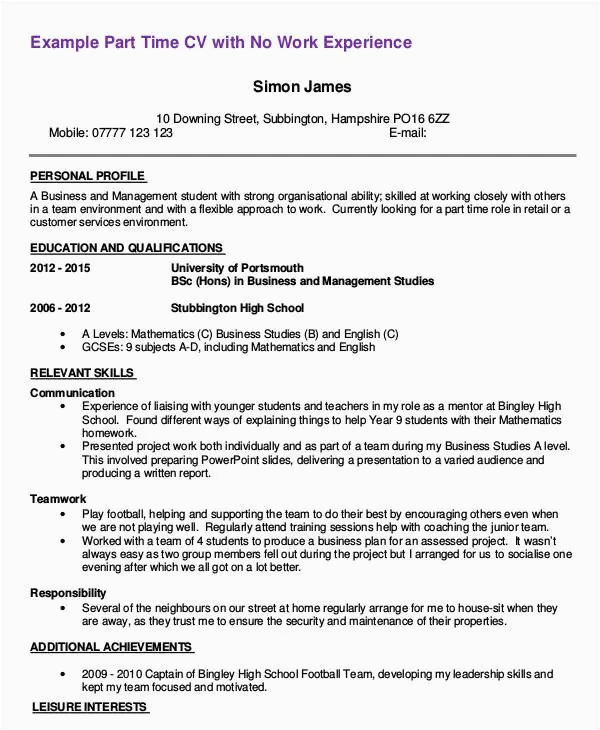 resume template for students first job