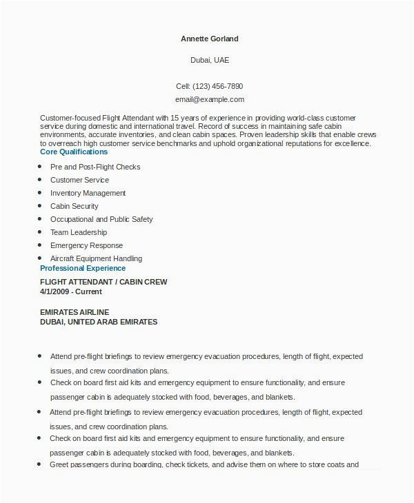 flight attendant resume examples no