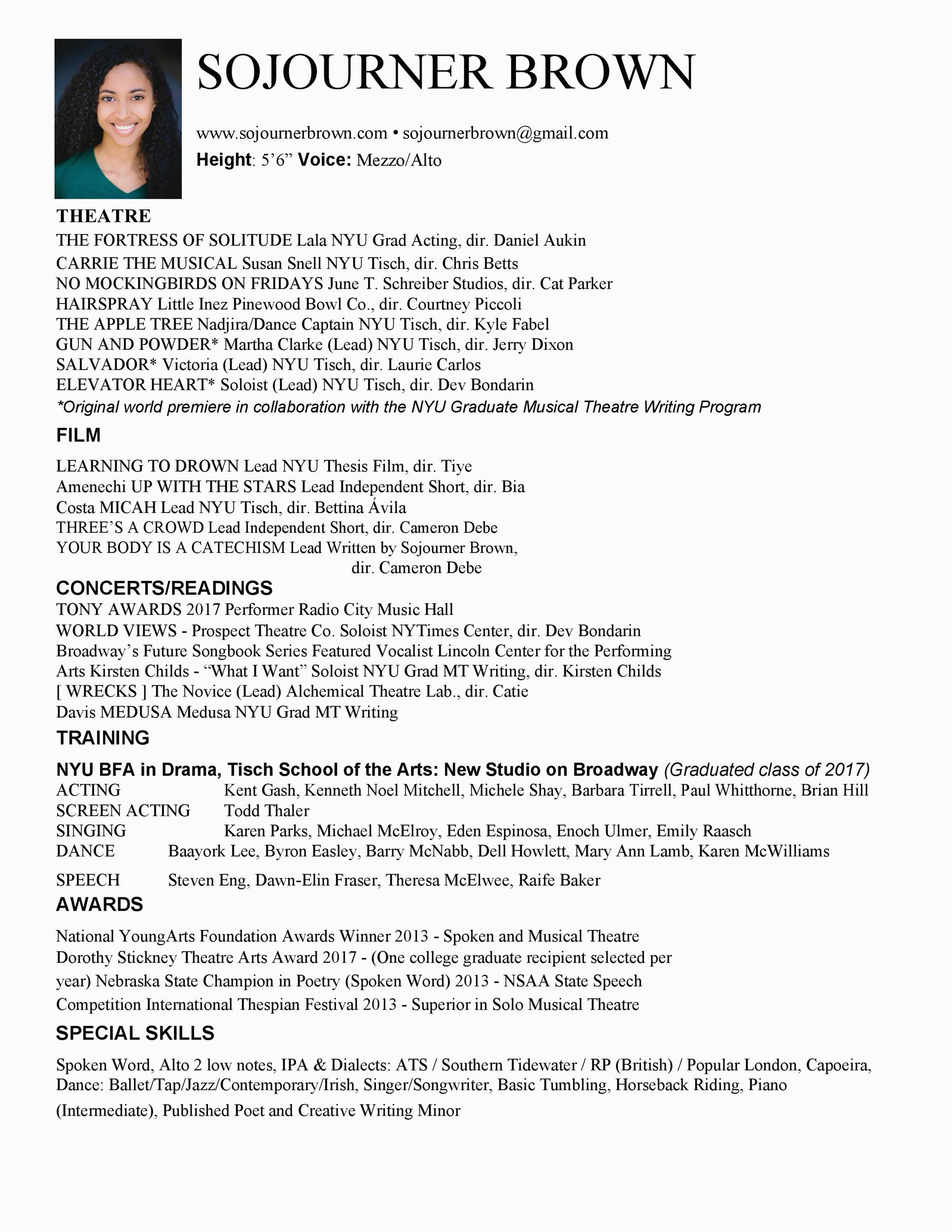 acting resume templates