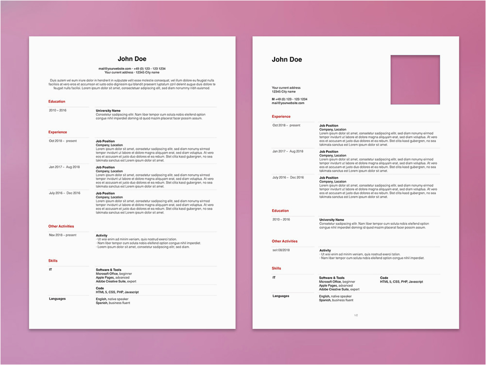apple pages resume