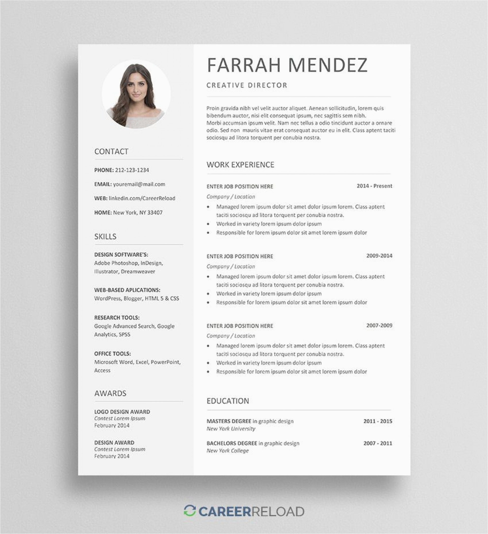 modern resume templates free