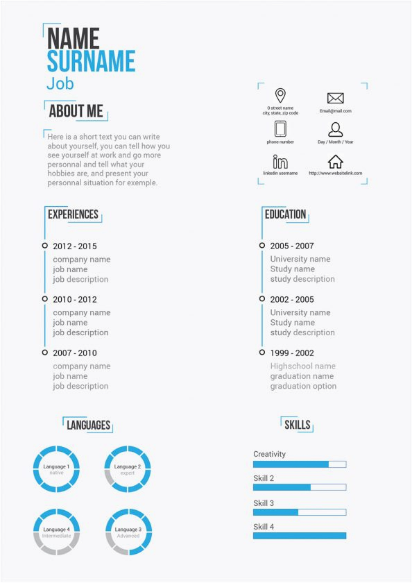 free simple resume design template ai format