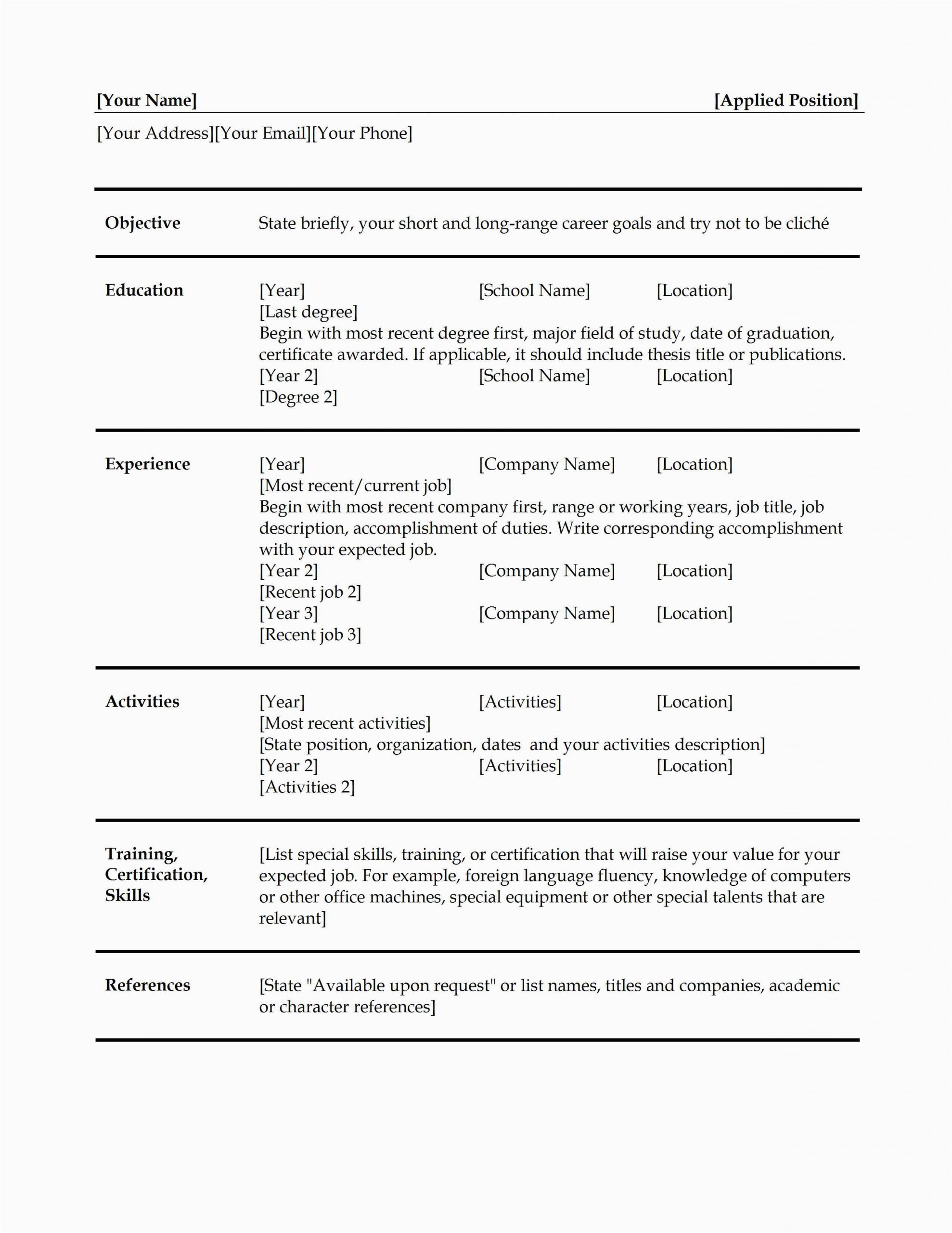 simple resume